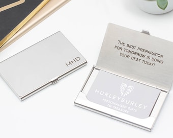 Personalised Polished Or Brushed Business Card Holder