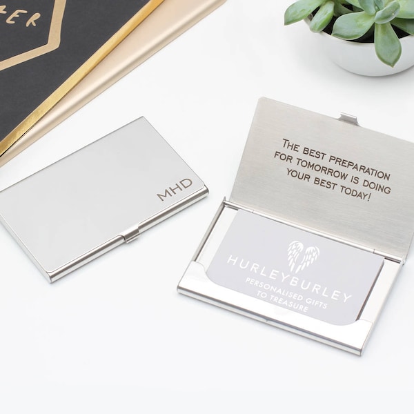 Personalised Polished Business Card Holder