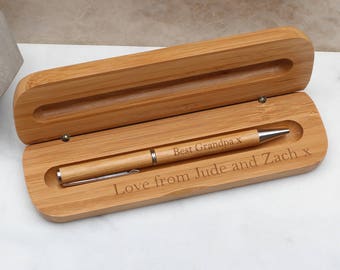 Personalised Bamboo Pen & Box