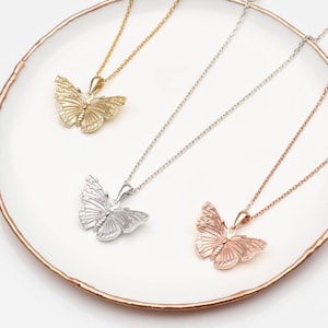 Personalised Silver Or 18ct Gold Butterfly Necklace • Animal Jewellery