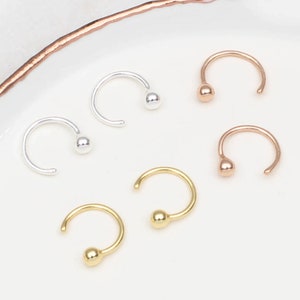 18ct Gold Plated or Silver Bobble Pull Through Earrings