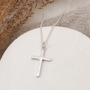 Men&#39;s Sterling Silver Cross and Chain • Religious Jewellery • Crucifix • Confirmation Gift