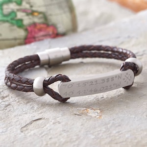 Men&#39;s Personalised Location ID Bracelet