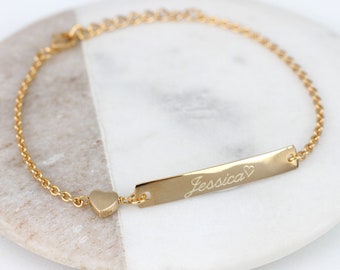 18ct Gold Plated Or Silver Personalised Slider Heart Charm Bracelet