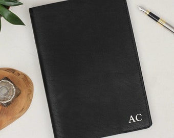 Personalised Antiqued Leather Journal • Personalized Leather Notebook • Stationery Gift For Him
