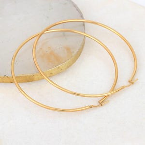 18ct Gold Or Sterling Silver 70mm Hinged Hoop Earrings