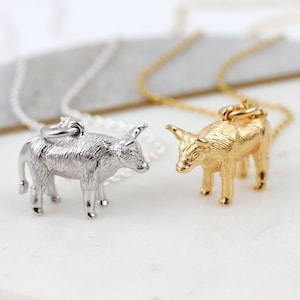 18ct Gold Plated Or Silver Chinese Year Of The Ox Necklace