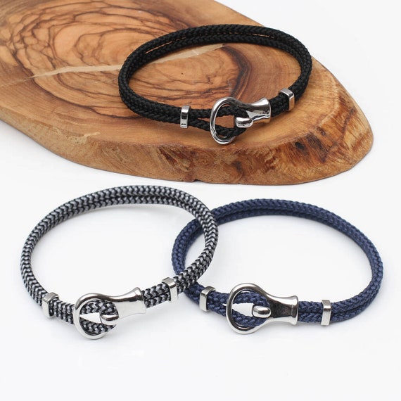 Pulsera de cuerda para hombre cierre de gancho Etsy