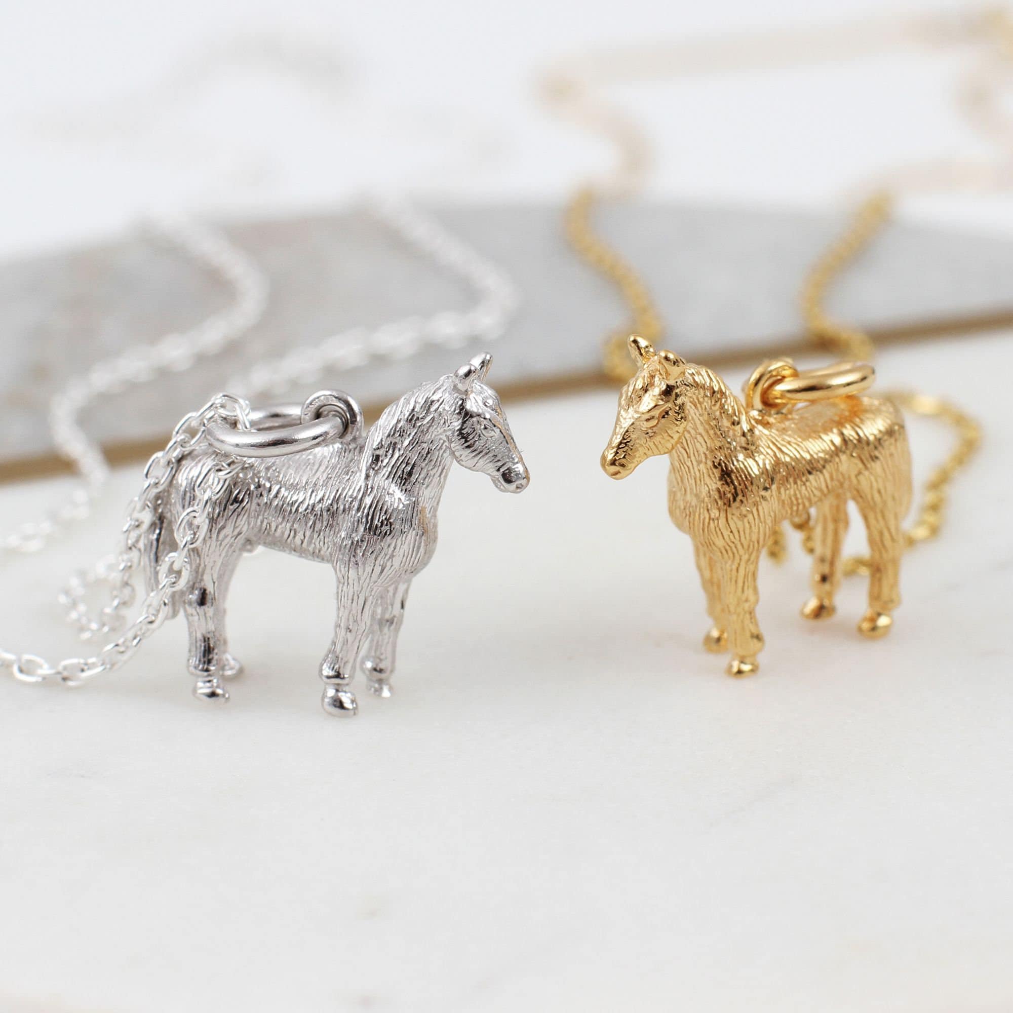 18ct Gold or Silver Chinese Year of the Horse Necklace • Animal