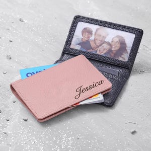 Name Personalised Initials Leather Travel Card Holder