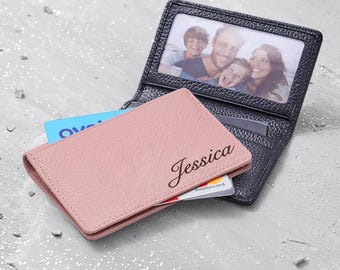 Name Personalisierte Initialen Leder Reisekartenhalter