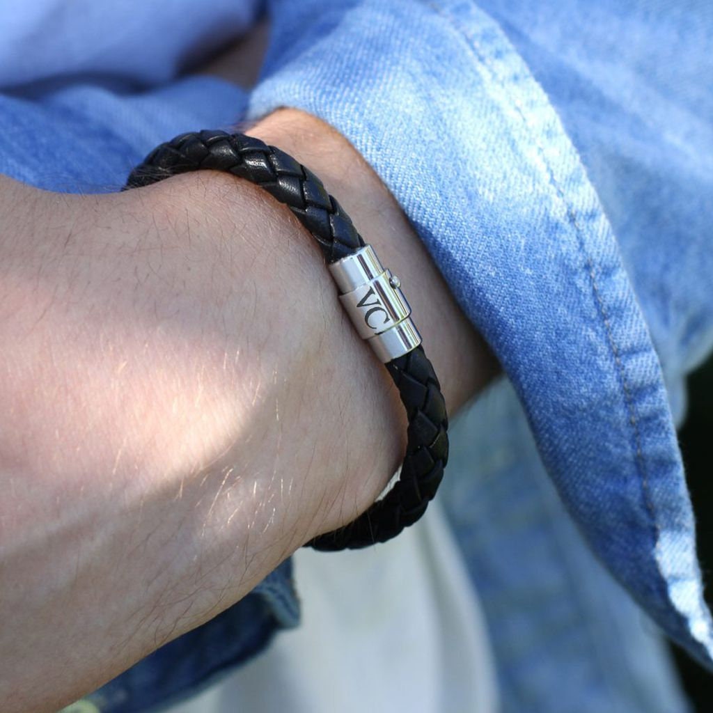 Yellow Chimes Bracelets for Men and Boys Black Leather Bracelet for Me   GlobalBees Shop