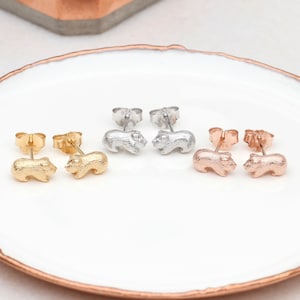 18ct Gold Plated or Silver Guinea Pig Stud Earrings