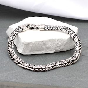 Men&#39;s Heavy Silver Bracelet • Husband Gift • Gifts for Him