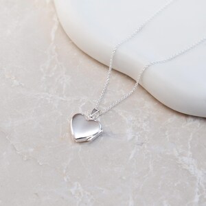 Personalisierte Silber Herz Locket • Foto Halskette Bild 5