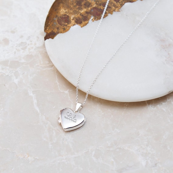 Personalised Silver Heart Locket • Photo Necklace