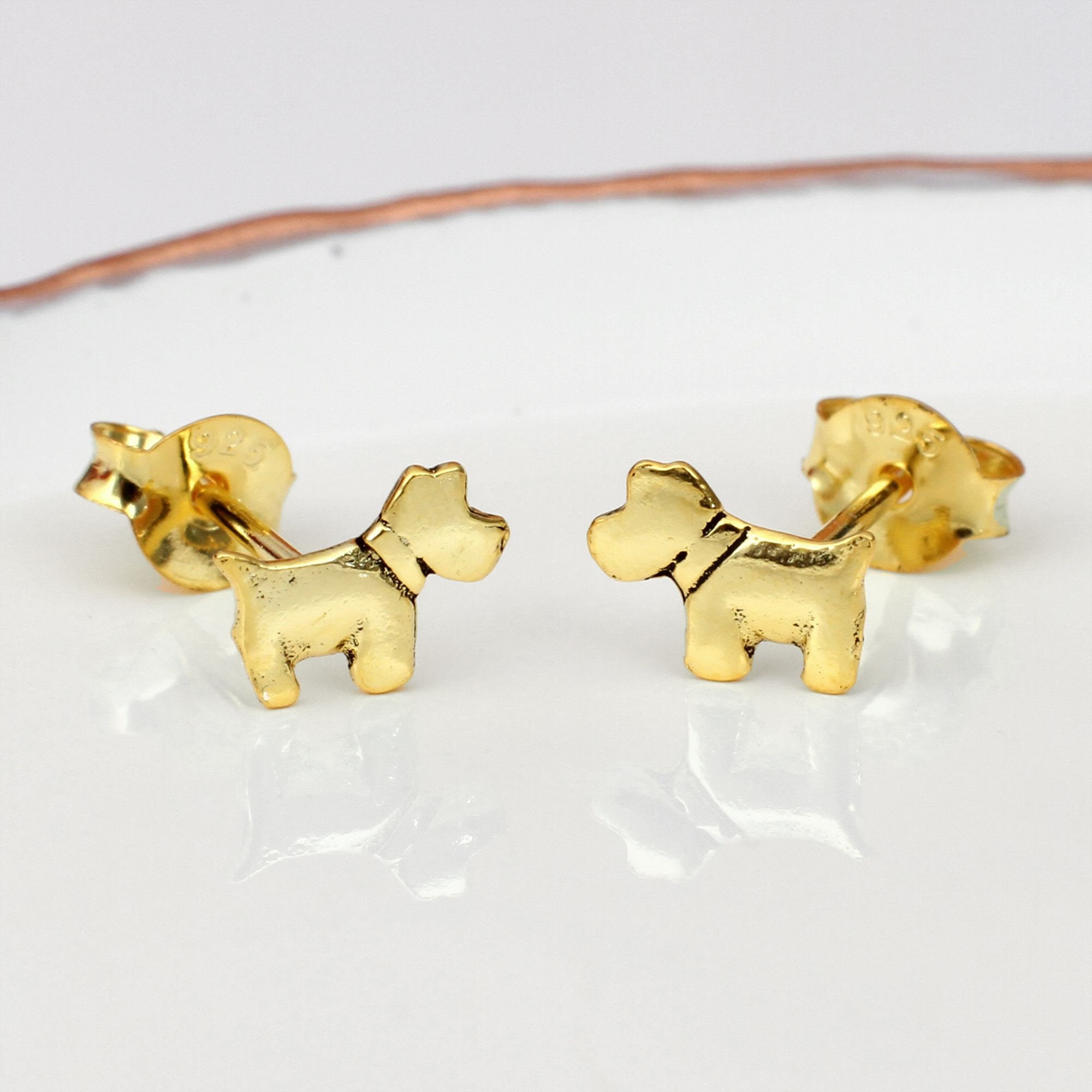 Dew Orecchini A Bottone In Argento Sterling A Forma Di Scottie Dog, Modello Mini Dinky, 4863HP024 - Gioielli Per Donna, Idea Regalo