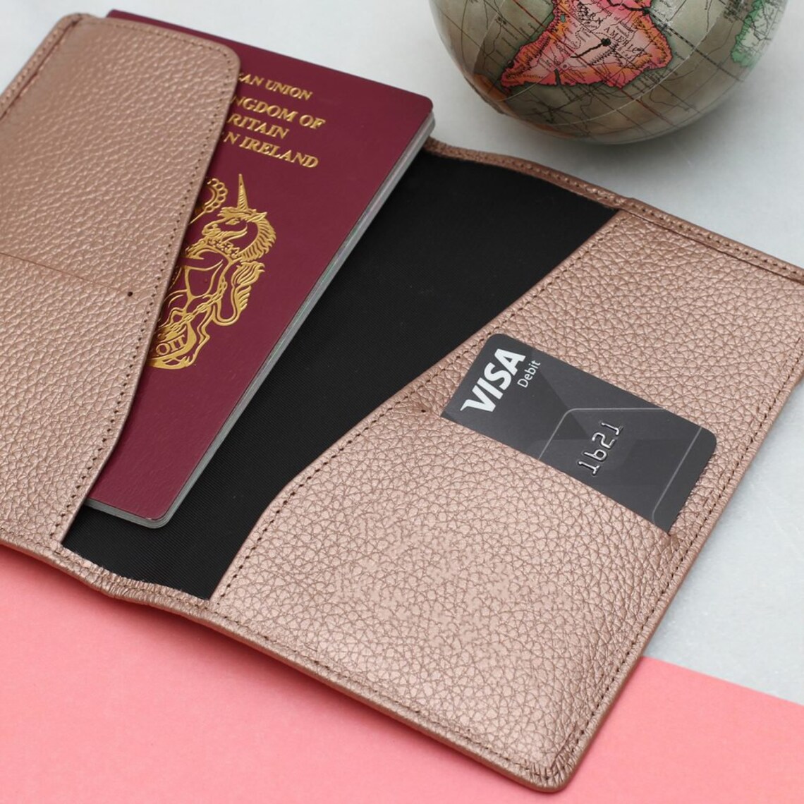 Luxury Leather Embossed Initial Passport Holder Etsy
