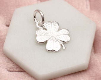 18ct Gold Plated Or Sterling Silver Lucky Four Leaf Clover Charm