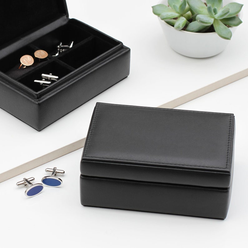Personalised Message Leather Cufflink Box Etsy Australia