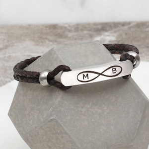 Bracelet d'identification à message infini pour homme