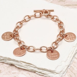 Personalised 18ct Gold Plated Disc Charm Bracelet