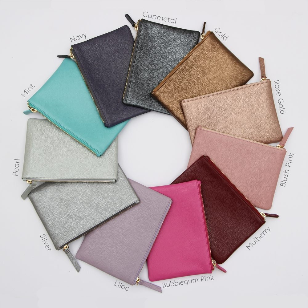 Personalised Leather Name Clutch Bag or Cosmetic Pouch Etsy UK