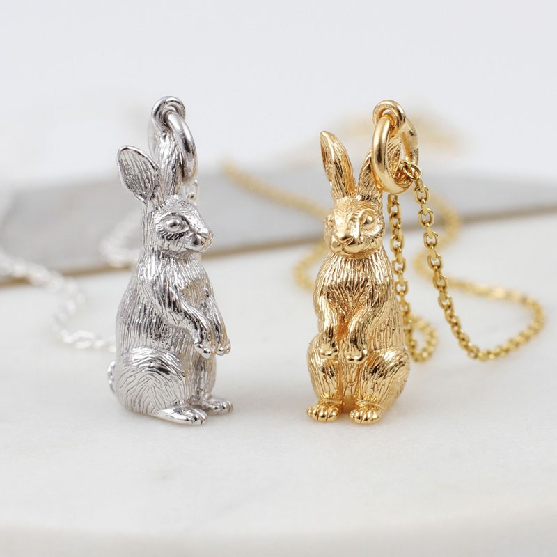 Rabbit Necklace - Etsy