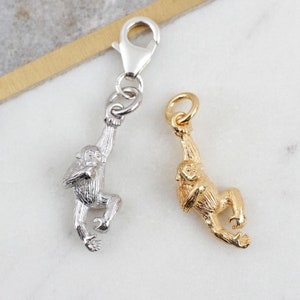 Sterling Silver or 18ct Yellow Gold Plated Chinese Zodiac Monkey Charm • Lunar New Year•
