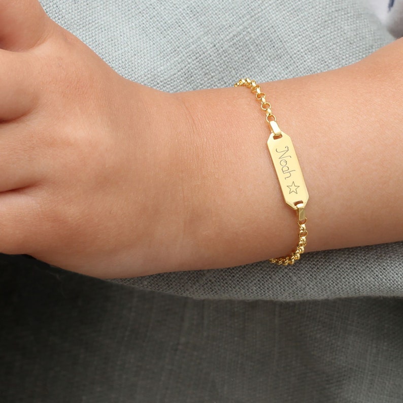 Personalisiertes Gold Taufarmband Taufe Baby Armband Bild 3