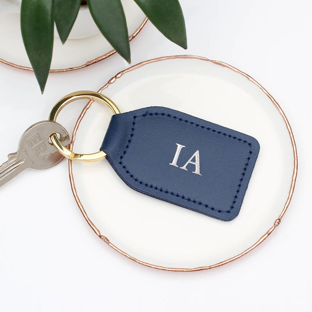 Hurley Burley Leather Keychain Personalised Sterling Silver St