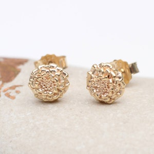 Silver & 18ct Gold Plated Birth Flower Stud Earrings October