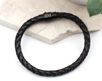 Men's Personalised Ruthenium Clasp Bracelet