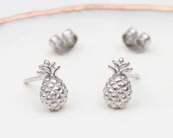 Sterling Silver Pineapple Stud Earrings