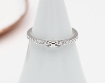 Silver & Crystal Infinity Ring