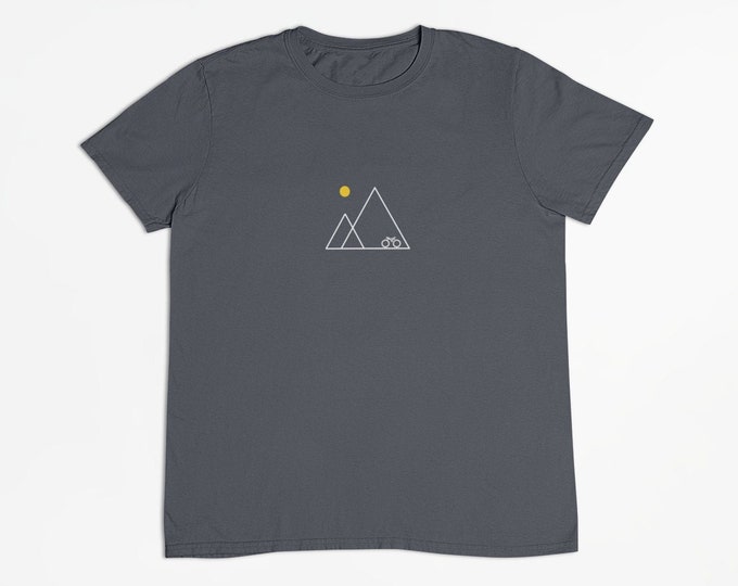 Fietst-shirt | cadeaus voor fietsers | uniseks T-shirt | minimalistisch fietsvinylontwerp