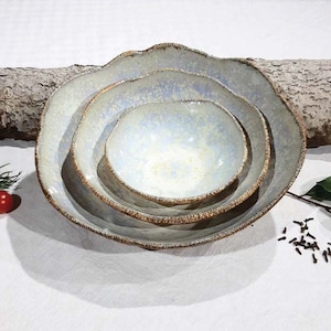 Bowls in three sizes, handmade table service "Flower of Gobi®"