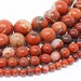 Red Jasper White Lace Beads Natural Gemstone Round Loose - 4mm 6mm 8mm 10mm 12mm - 15.5" Strand