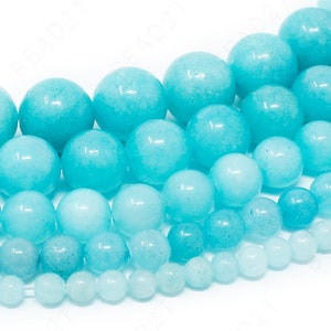 Blue Sponge Quartz Beads Natural Gemstone Round Loose - 4mm 6mm 8mm 10mm 12mm - 15.5" Strand