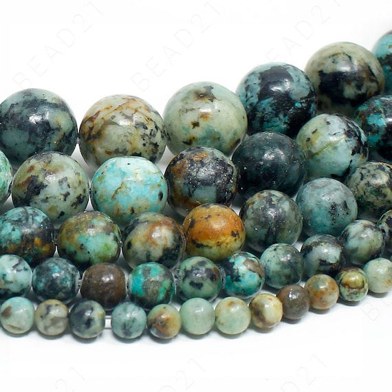 Turquoise Beads 6mm Beads Natural Jasper Beads Approx Semi-precious Beads African Turquoise Round Beads December Birthstone 65 Beads