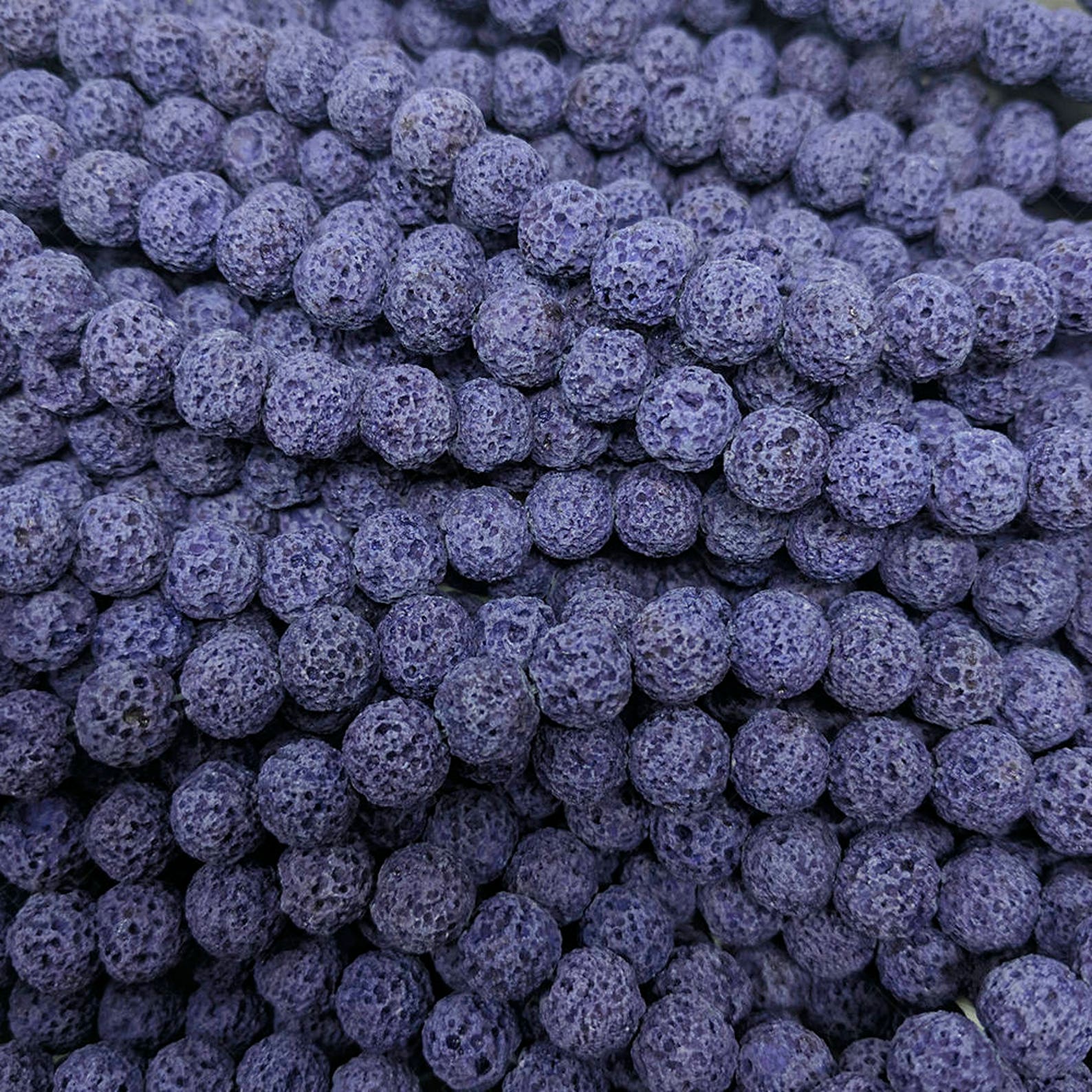 Color Dyed Lava Rock Beads Natural Round Loose - 8mm - 15.5
