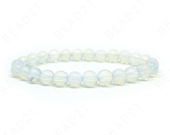 8mm Opalite Bracelet Beads Natural Gemstone Round Stretch Cord