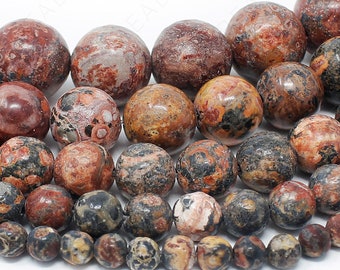 Leopard Skin Jasper Beads Natural Gemstone Round Loose - 4mm 6mm 8mm 10mm 12mm - 15.5 » Strand