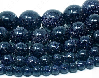 8mm Natural Blue Sandstone Round Gemstone Beads Stretchy Bracelet Bangle AAA 