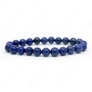 8mm Lapis Lazuli Armband Perlen Natur Edelstein Rund Stretch Kordel