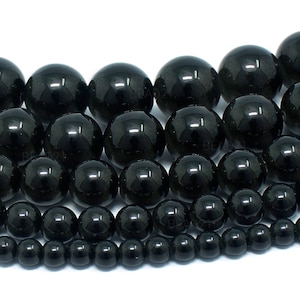 Shungite Beads Natural Gemstone Round Loose - 4mm 6mm 8mm 10mm 12mm - 15.5&quot; Strand