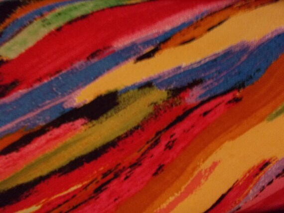 90s Multicolored brush stroke pattern flared Skirt - image 4