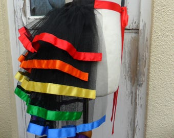 LGBT Rainbow Burlesque Net Bustle