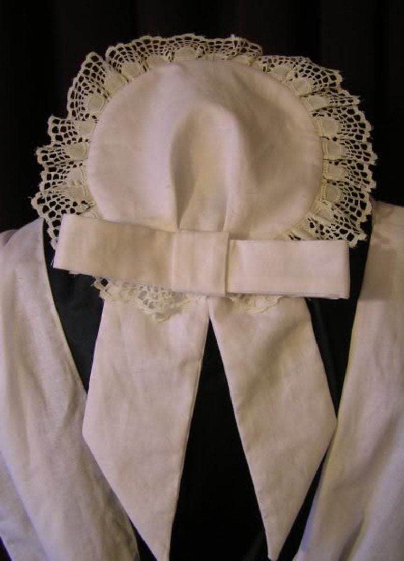 Full Magenta maid costume. Dress cap and apron image 4