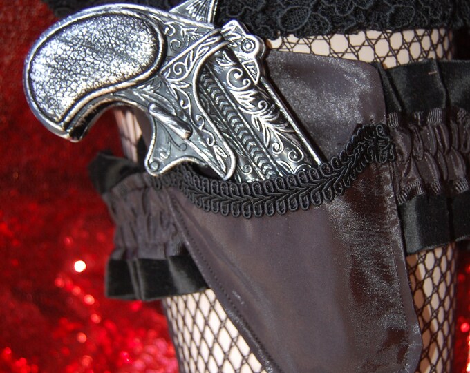 Steampunk Accessories Garter Gun Holster, Black Taffeta Etsy